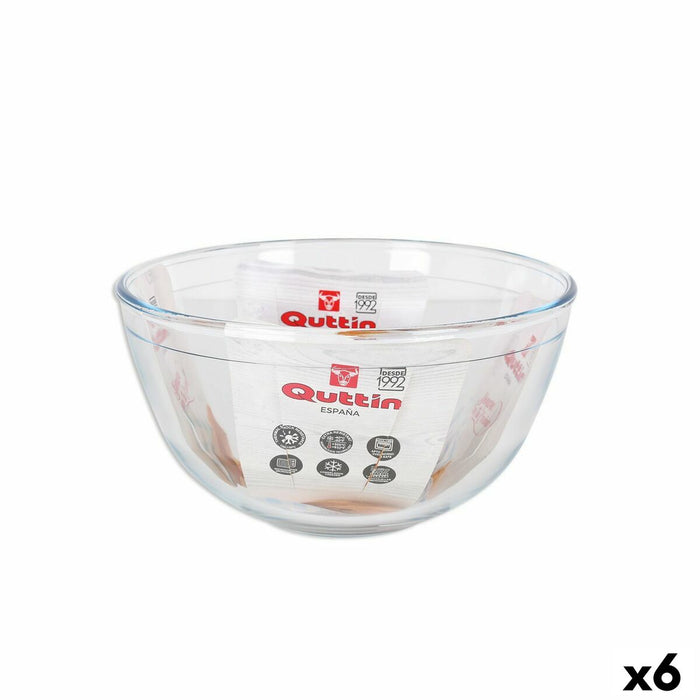 Bol pentru amestecat Quttin Sticlă ø 21,2 x 11,2 cm (6 Unități)