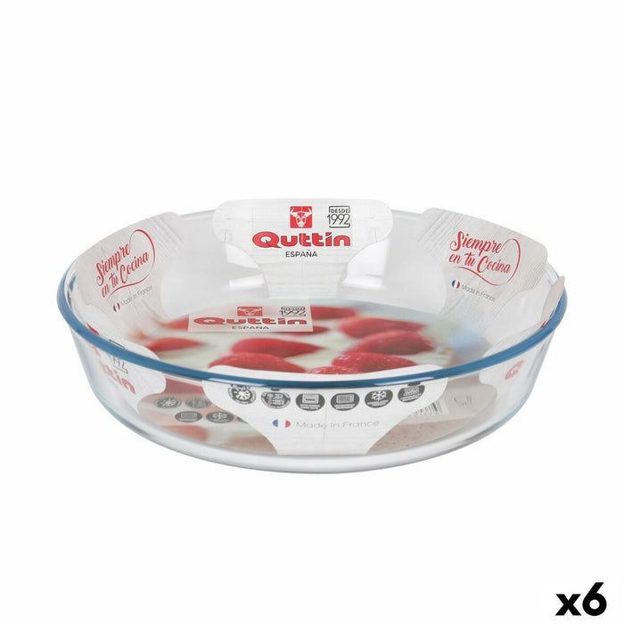 Vas pentru Cuptor Quttin Sticlă 2,3 L ø 26 x 5,9 cm (6 Unități)