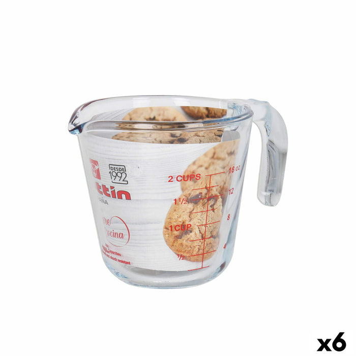 Ulcior gradat Quttin Transparent 500 ml Sticlă (6 Unități)