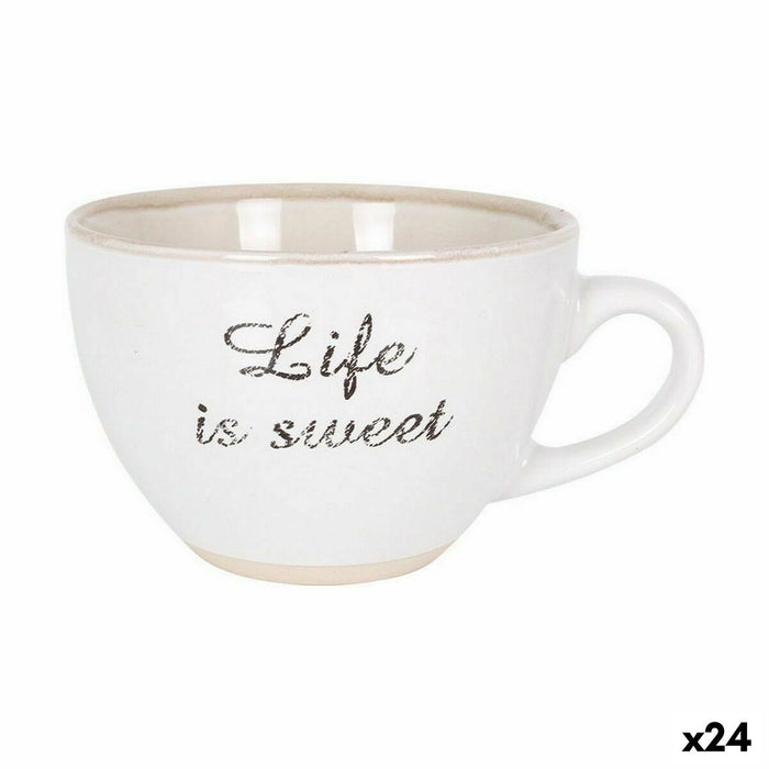 Hrnek Old letter Ceramică Alb 425 ml (24 Unități)