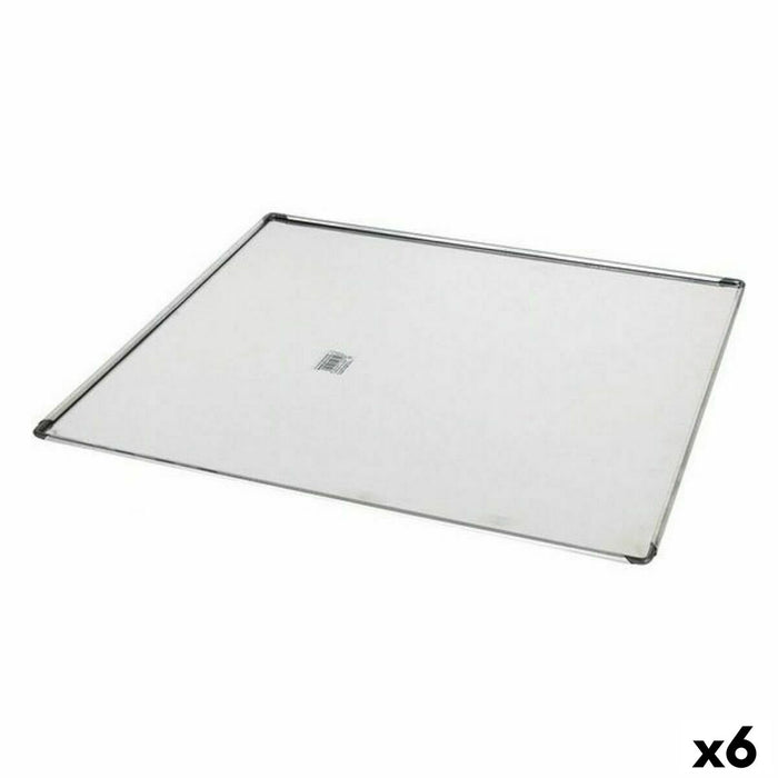 Tavă pentru Cuptor VR Argintiu Aluminiu Dreptunghiular 41 x 37 x 0,5 cm (6 Unități)