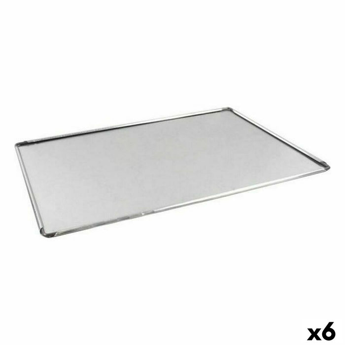 Tavă pentru Cuptor VR Argintiu Aluminiu Dreptunghiular 40 x 28 x 0,5 cm (6 Unități)