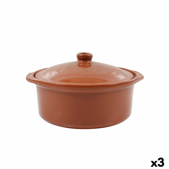 Crăticioară Azofra Cu Capac Argilă arsă 24,5 x 23 x 16,7 cm (3 Unități)