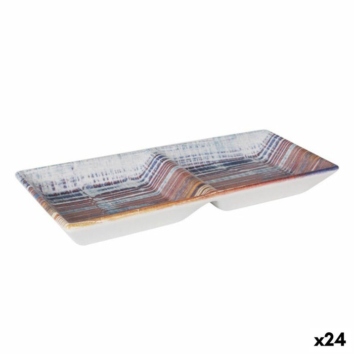 Tavă pentru gustari La Mediterránea Boreal 2 Compartimente 25 x 11 x 3 cm (24 Unități)