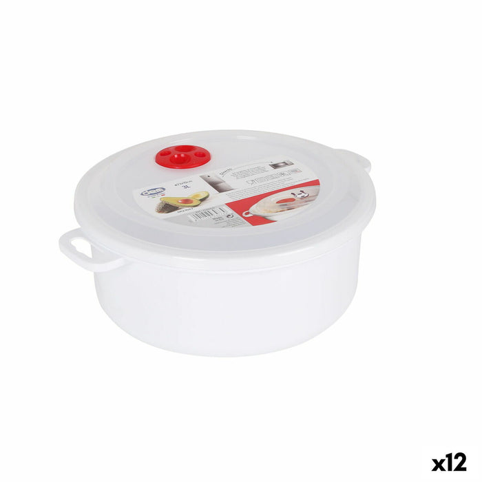 Cutie pentru prânz cu capac pentru microunde Dem 3 L 28 x 23 x 10 cm (12 Unități)