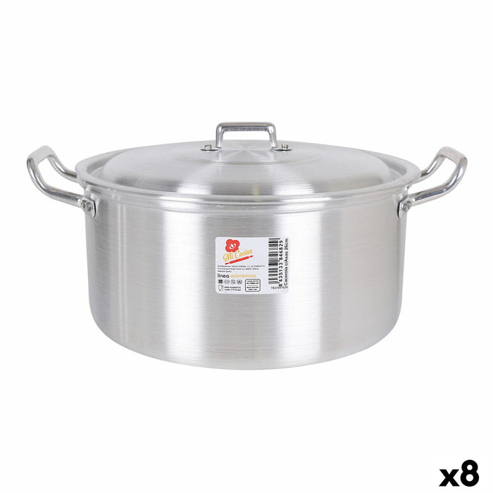 Caserolă Cu Capac Aluminiu 33,5 x 28 x 15 cm (8 Unități)