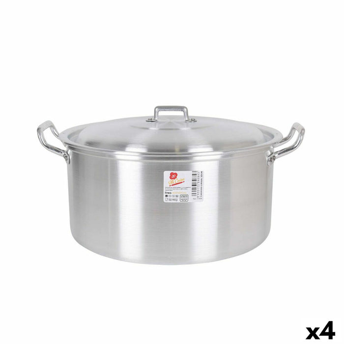 Caserolă Cu Capac Aluminiu 38,5 x 33 x 18,5 cm (4 Unități)