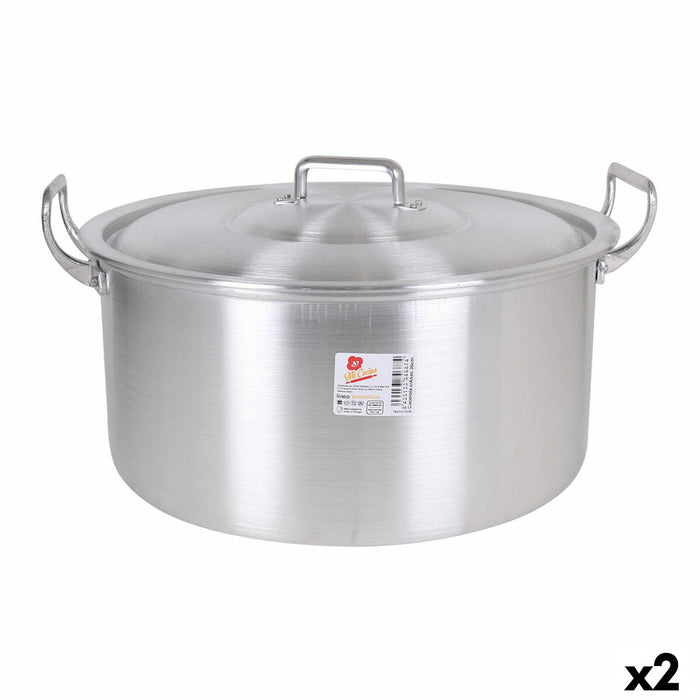 Caserolă Cu Capac Aluminiu 44 x 39 x 21 cm (2 Unități)