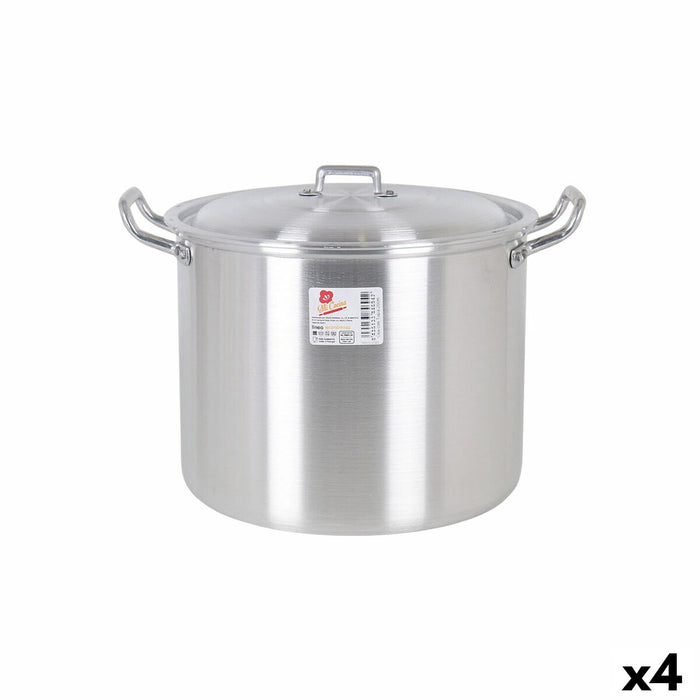 Oală cu capac Aluminiu 33 x 28 x 24 cm (4 Unități)