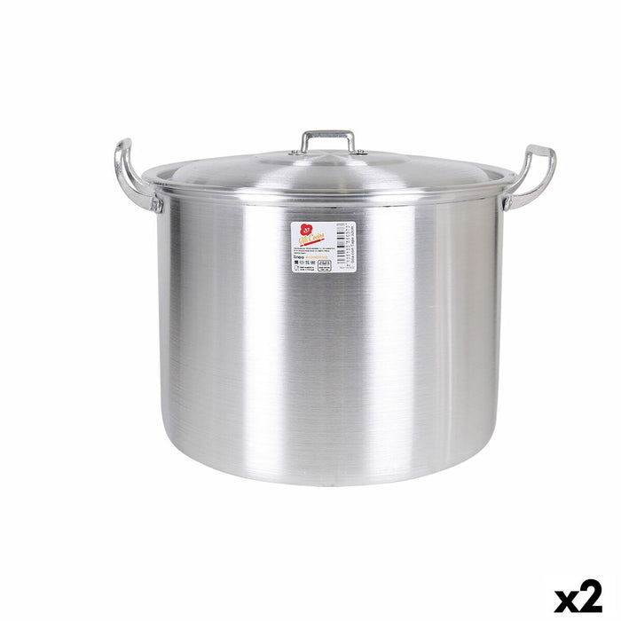 Oală cu capac Aluminiu 41 x 33 x 29 cm (2 Unități)