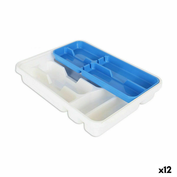 Organizator pentru tacâmuri Tontarelli Mixy Double Albastru 31 x 39,5 x 7 cm (12 Unități)
