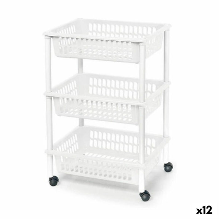 Cărucior pentru legume Tontarelli Mito 3 Plastic Alb 40 x 29 x 62 cm (12 Unități)