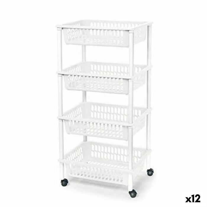 Cărucior pentru legume Tontarelli Mito 4 Plastic Alb 40 x 29 x 62 cm (12 Unități)