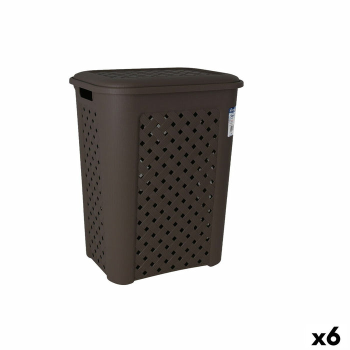 Coș pentru rufe murdare Tontarelli Arianna Wengue Plastic 43,5 x 33,5 x 55 cm (6 Unități)