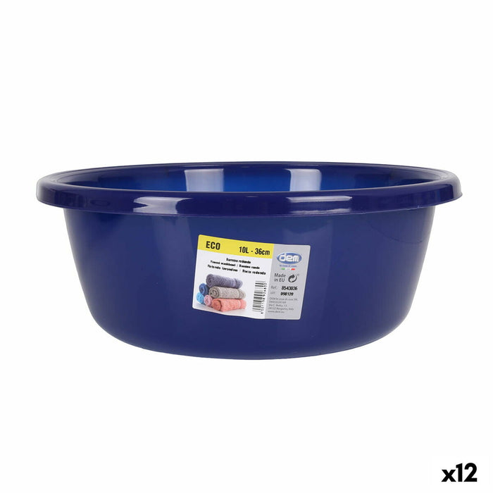 Lighean Dem Eco Rotund Albastru 10 L 37 x 37 x 14 cm (12 Unități)