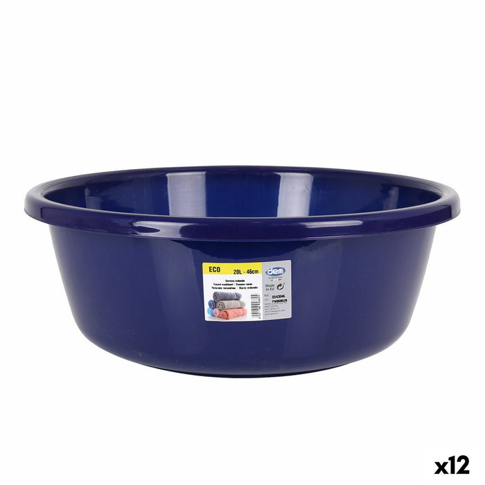 Lighean Dem Eco Rotund Albastru 20 L 47 x 47 x 16 cm (12 Unități)