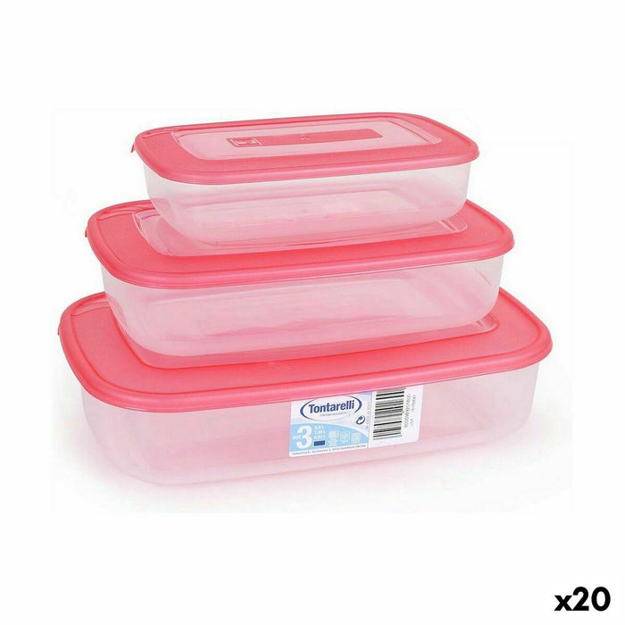 Set de Cutii pentru Prânz Tontarelli Dreptunghiular 3 Piese (20 Unități)