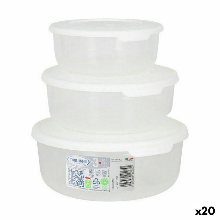 Set de Cutii pentru Prânz Tontarelli Family Rotundă 3 Piese (20 Unități)
