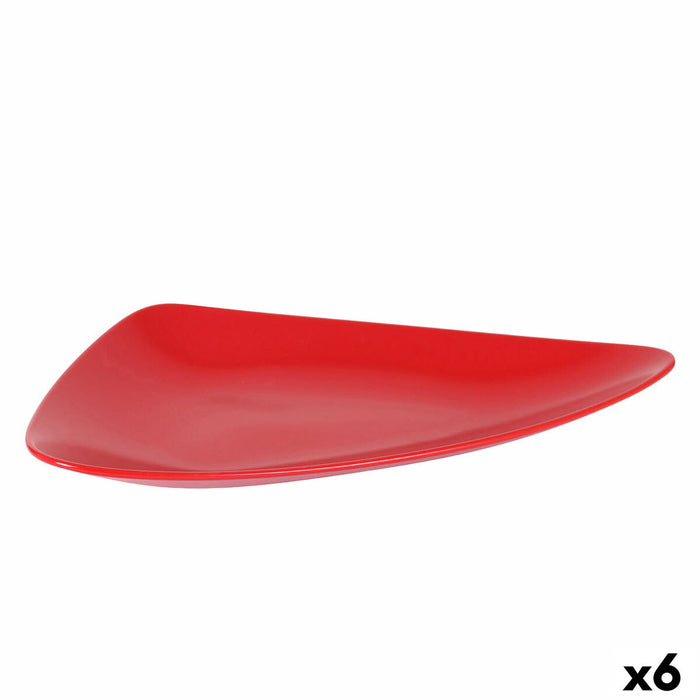 Tavă pentru gustari Ceramică Roșu 41 x 24 x 5 cm (6 Unități)