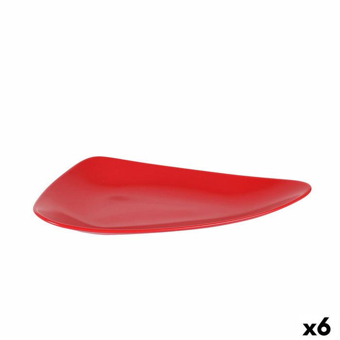 Tavă pentru gustari Ceramică Roșu 31 x 18 x 4 cm (6 Unități)