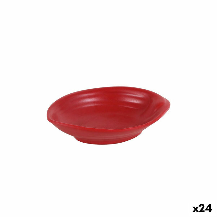 Tavă pentru gustari Viejo Valle Roșu Oval 12 x 9 x 2 cm (24 Unități)