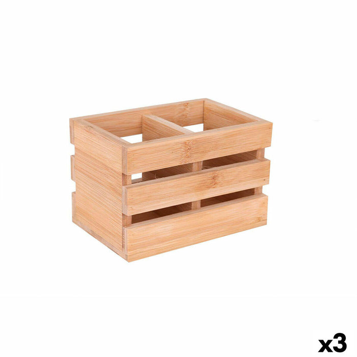 Organizator pentru tacâmuri Viejo Valle Bambus 16 x 11 x 11 cm (3 Unități)