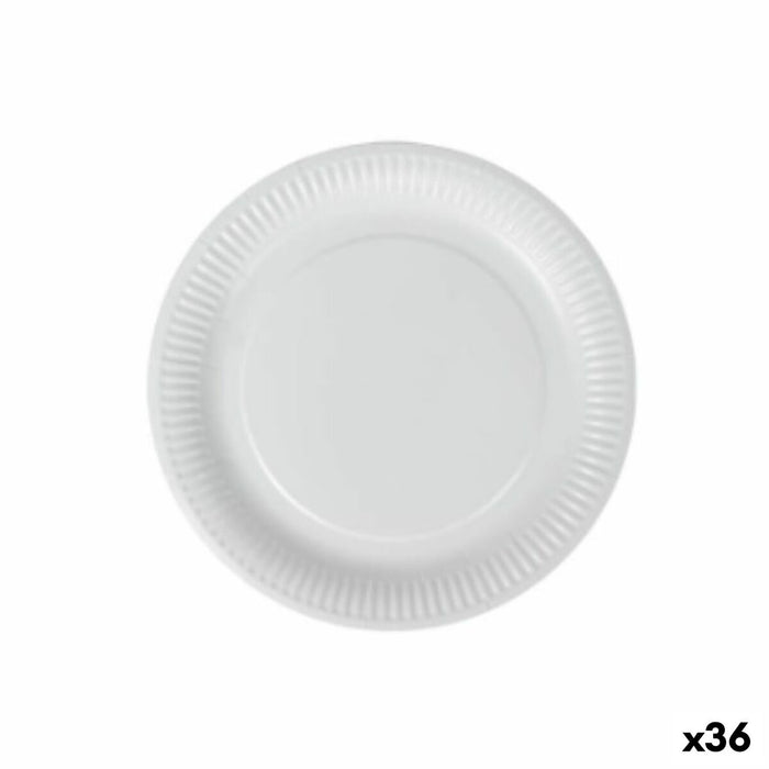 Set de farfurii Algon De unică folosință Alb Carton 18 cm (36 Unități)