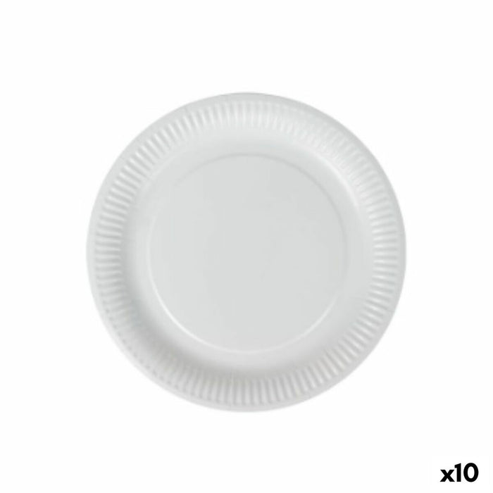 Set de farfurii Algon De unică folosință Alb Carton 18 cm (10 Unități)