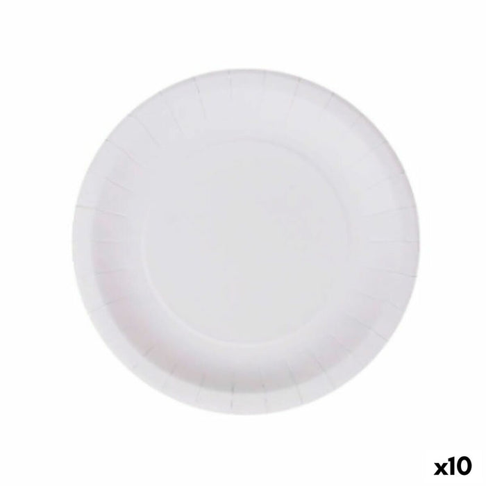 Set de farfurii Algon De unică folosință Alb Carton 20 cm (10 Unități)