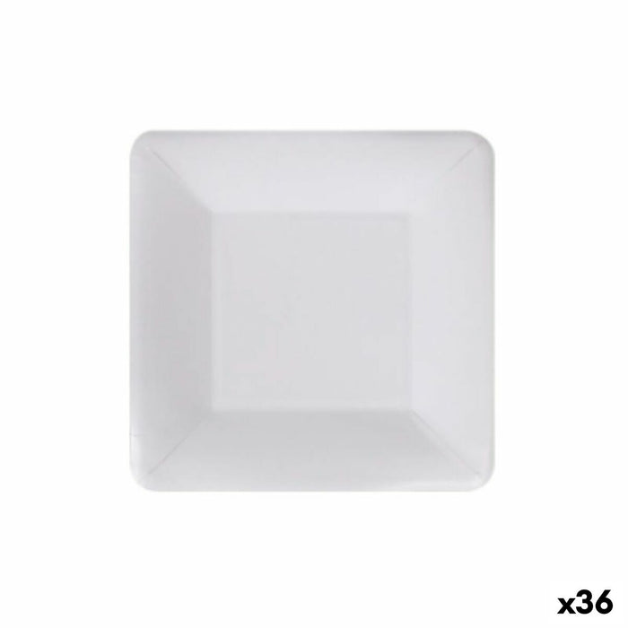 Set de farfurii Algon De unică folosință Alb Carton Pătrat 18 cm (36 Unități)