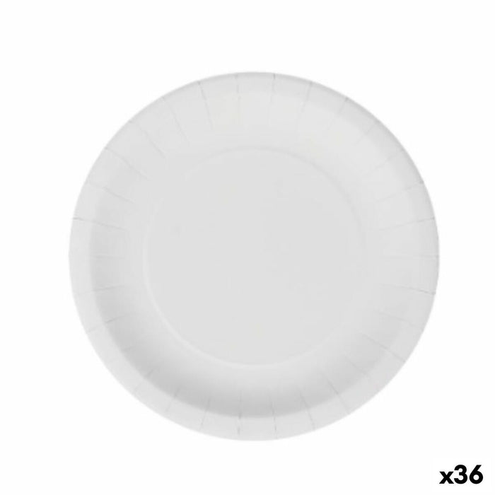 Set de farfurii Algon De unică folosință Alb Carton 20 cm (36 Unități)