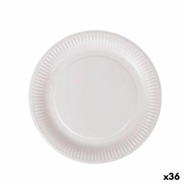 Set de farfurii Algon De unică folosință Alb Carton 23 cm (36 Unități)