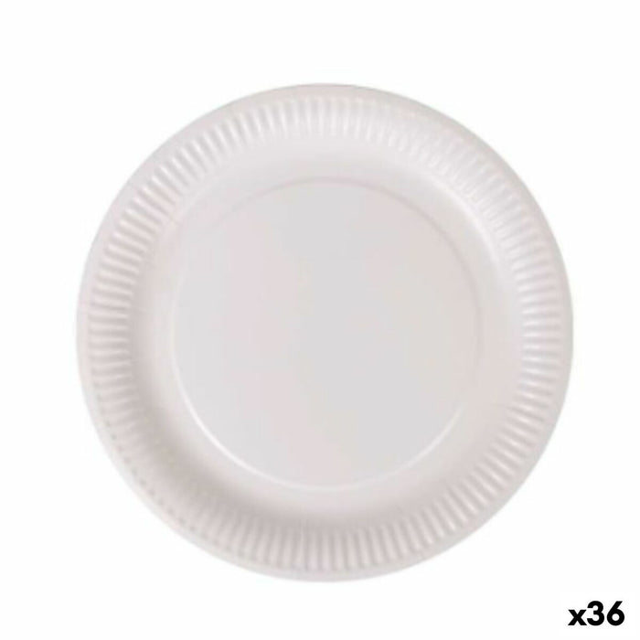 Set de farfurii Algon De unică folosință Alb Carton 23 cm (36 Unități)