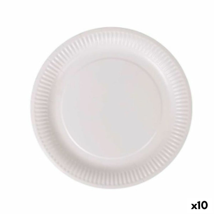 Set de farfurii Algon De unică folosință Alb Carton 23 cm (10 Unități)