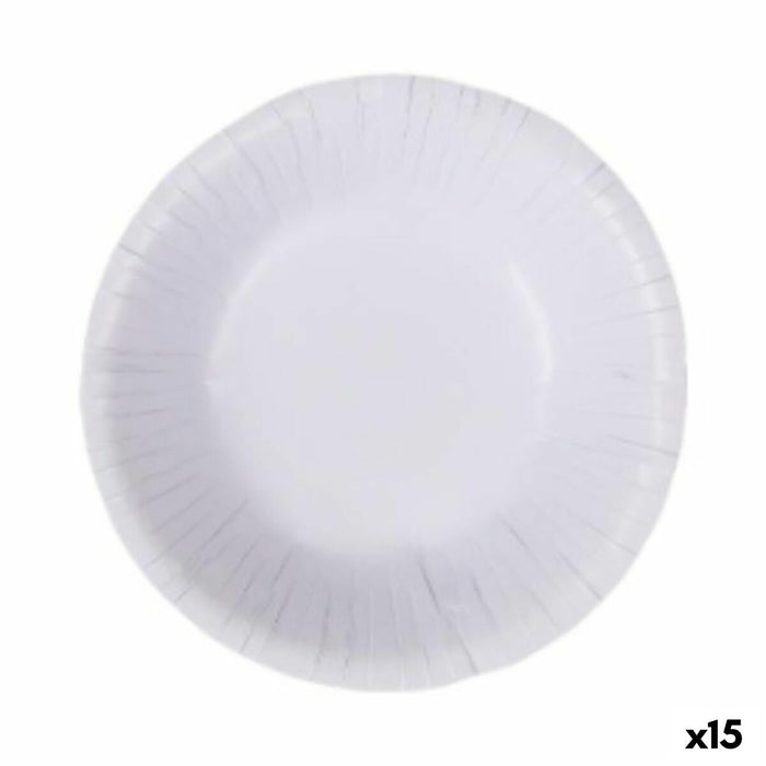 Set de farfurii Algon De unică folosință Alb Carton 450 ml (15 Unități)