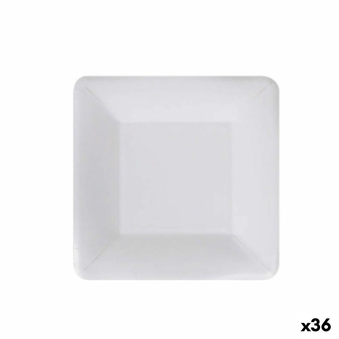 Set de farfurii Algon De unică folosință Alb Carton 18 cm (36 Unități)