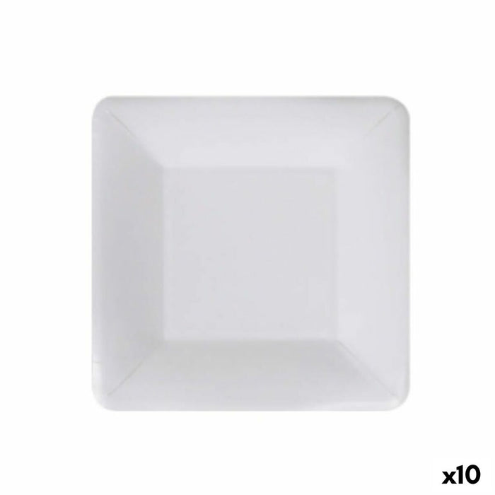 Set de farfurii Algon De unică folosință Alb Carton 18 cm (10 Unități)