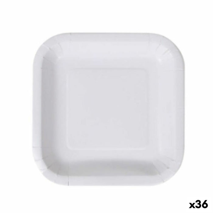 Set de farfurii Algon De unică folosință Alb Carton 20 cm (36 Unități)