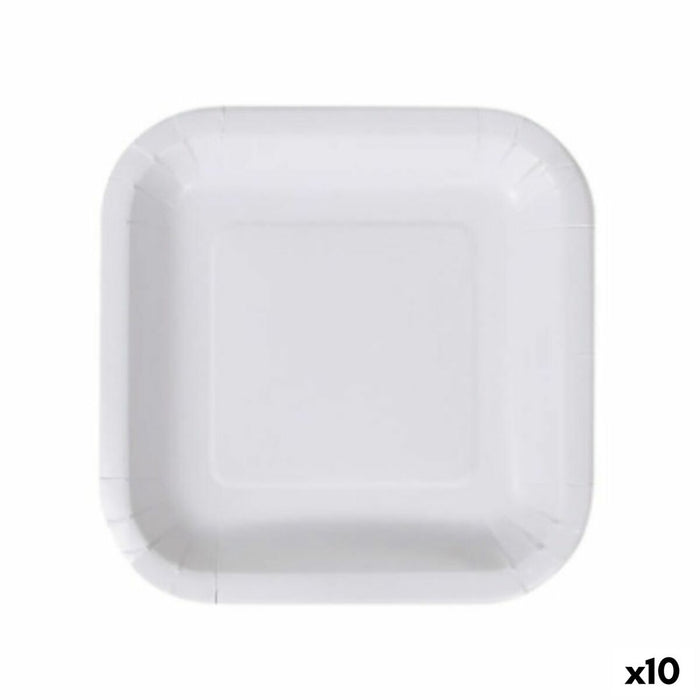 Set de farfurii Algon De unică folosință Alb Carton 20 cm (10 Unități)