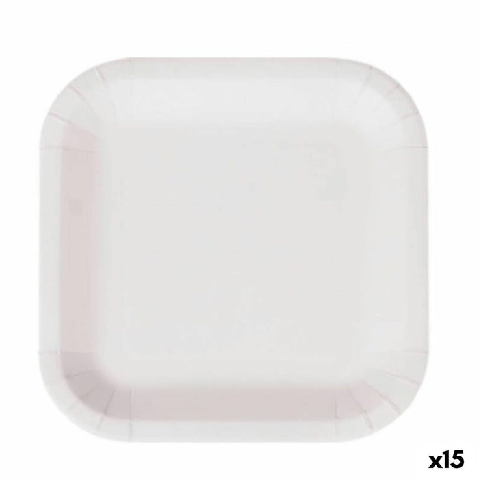 Set de farfurii Algon De unică folosință Alb Carton 26 cm (15 Unități)