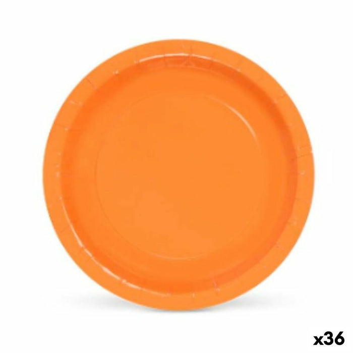 Set de farfurii Algon De unică folosință Carton Portocaliu (36 Unități)