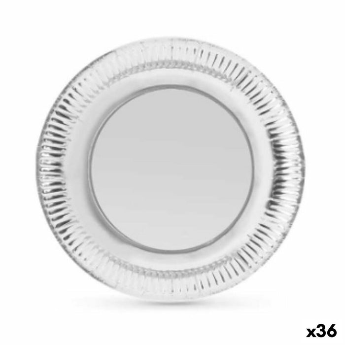 Set de farfurii Algon Argintiu De unică folosință Carton 23 x 23 x 1,5 cm (36 Unități)