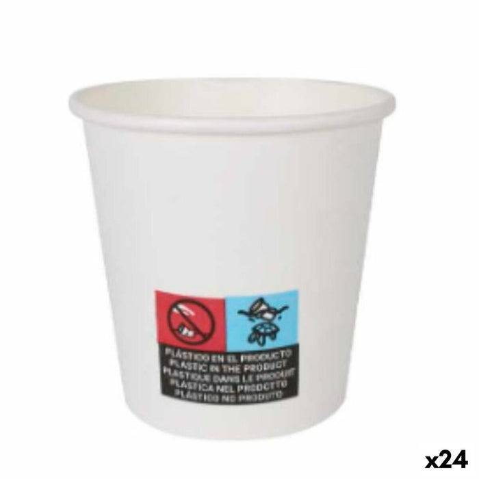 Set de pahare Algon Carton De unică folosință Alb 24 Unități 120 ml (100 Piese)