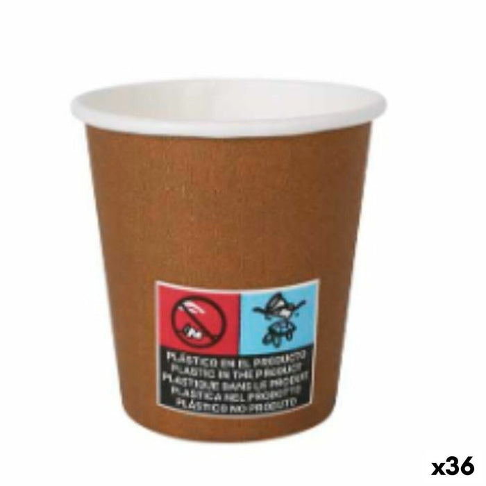 Set de pahare Algon Carton De unică folosință Maro 36 Unități 80 ml (50 Piese)