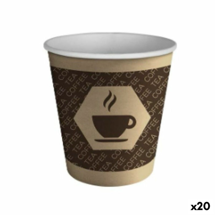 Set de pahare Algon Carton De unică folosință Cafea 20 Unități (100 Piese)