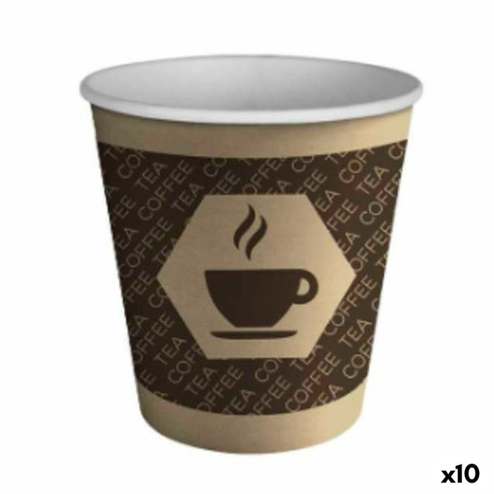 Set de pahare Algon Carton De unică folosință Cafea 10 Unități (100 Piese)