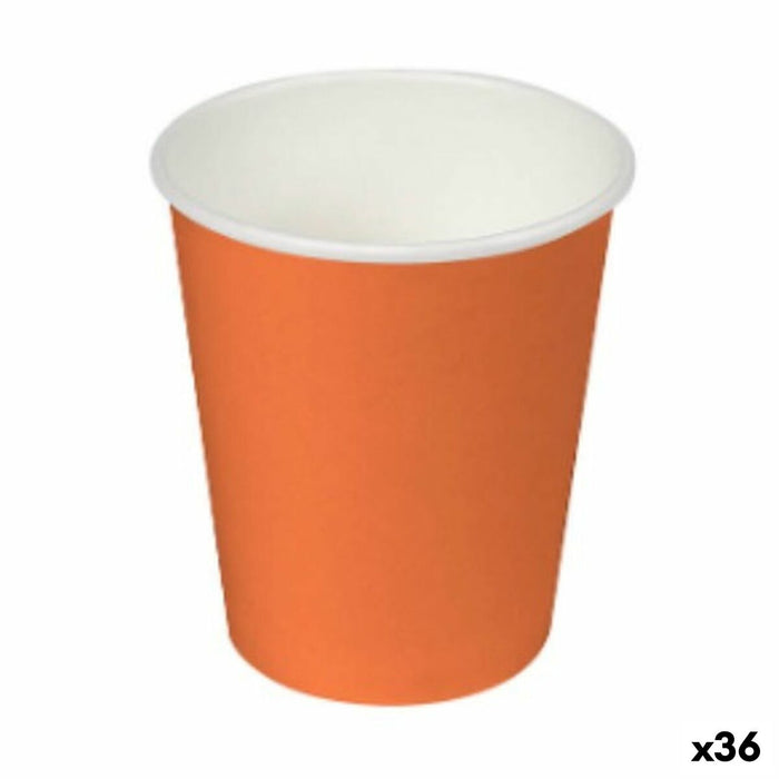Set de pahare Algon Carton De unică folosință Portocaliu 36 Unități (24 Piese)