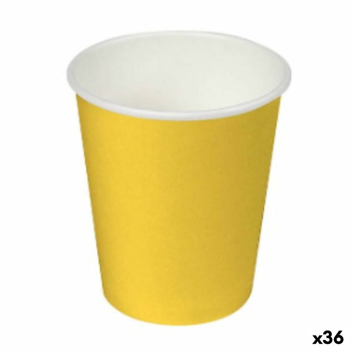 Set de pahare Algon Carton De unică folosință Galben 36 Unități (24 Piese)