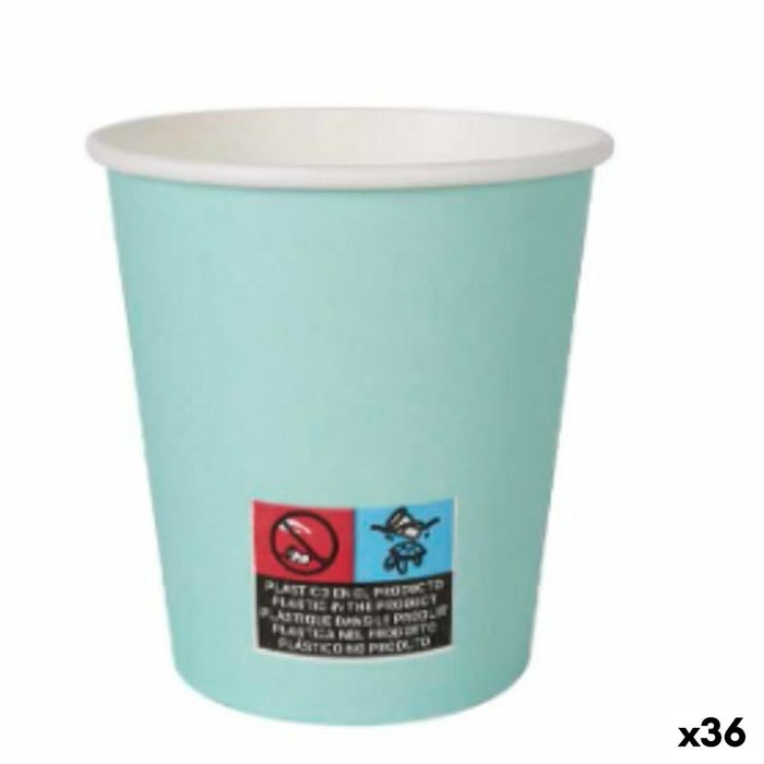 Set de pahare Algon Carton De unică folosință Acvamarin 36 Unități 200 ml (24 Piese)