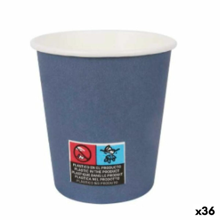 Set de pahare Algon Carton De unică folosință 200 ml Albastru 36 Unități (24 Piese)